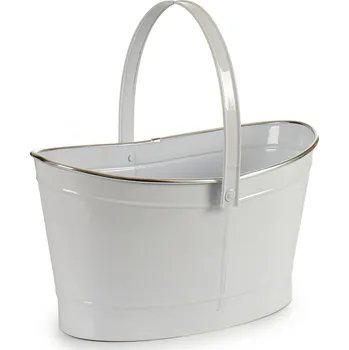 Květináč IBERGARDEN Obal na květináč, cínová, bílá, 35,7 x 21,5 x 35 cm