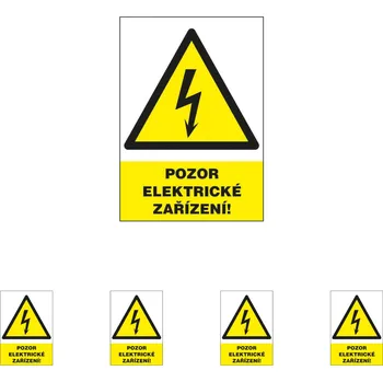 Značení Walteco Pozor elektrické zařízení 50x80mm, samolepka Množství: 5 ks