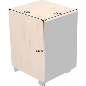 Noční stolek Pojízdné moderní zásuvky Studio dub/černá