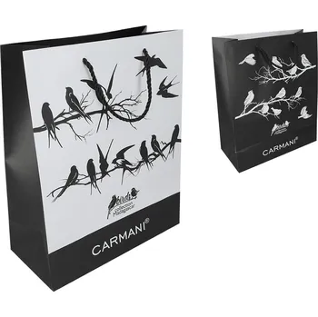 Dárková taška Dárková Taška CARMANI Vlaštovičky a ptáčci 32 cm (Taška s ptáčky, ptáček, vlaštovky)