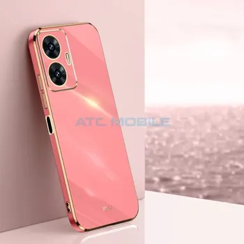 Pouzdro na mobilní telefon Kryt XINLI Straight Edge 6D Electroplate Realme C55 (RMX3710) Hawthorn Red a zpět 11 Kč s ATC Clubem