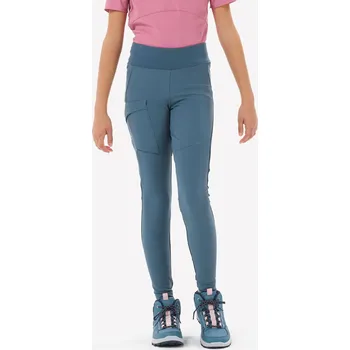 Dámské legíny QUECHUA Dětské turistické legíny MH 500 8 LET MODRÁ|ŠEDÁ