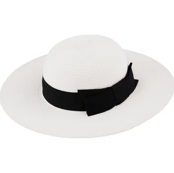 Klobouk Fiebig - Headwear since 1903 Letní dámský slaměný klobouk Fiebig s širokou krempou - Brim Hat White Velikost: 59 cm (L)