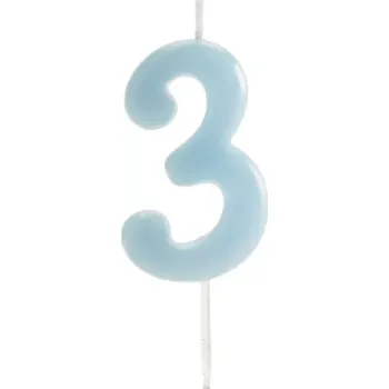 Dortová svíčka Dekora Dortová svíčka č.3 Sv.modrá