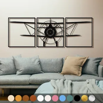 Obraz WoodenPuzzle.cz Dřevěný obraz - Dvouplošník Barva: Růžová, Velikost: M