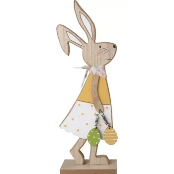 Velikonoční dekorace Zajíc dřevěný na postavení 10 x 30 cm 7548