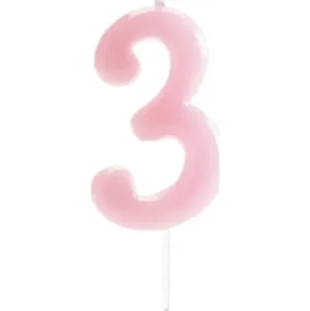Dortová svíčka Dekora Dortová svíčka č.3 Sv.růžová