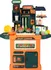 Dětská kuchyňka Dětská plastová kuchyňka Enjoy Cooking se světelným kohoutkem 74,5 x 56 x 23 cm oranžová/zelená + příslušenství 77 ks