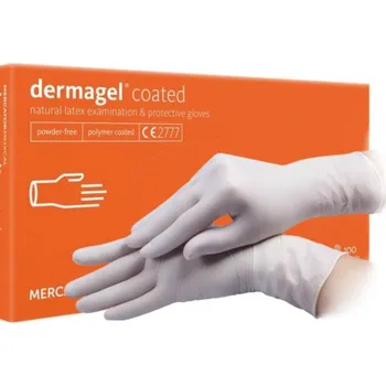 Vyšetřovací rukavice Mercator Medical Dermagel latex bez pudru – rukavice 100 ks XS–XL Velikost: XL (9-10)