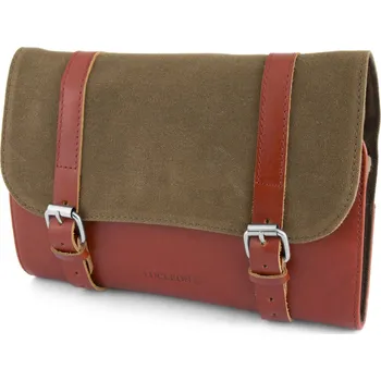 Kosmetická taška Kaki zelená rozvinovací kosmetická taška z voskovaného plátna - Lucleon