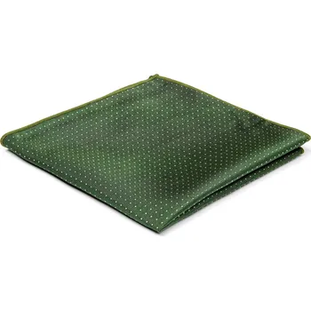 Kravata Zelený hedvábný kapesníček do saka s puntíky - Trendhim