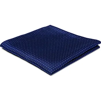 Kravata Navy hedvábný puntíkovaný kapesníček do saka - Trendhim