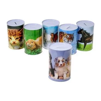 Hra na zahradu Skarbonka metalowa zwierzątka 14,5x10cm MIX