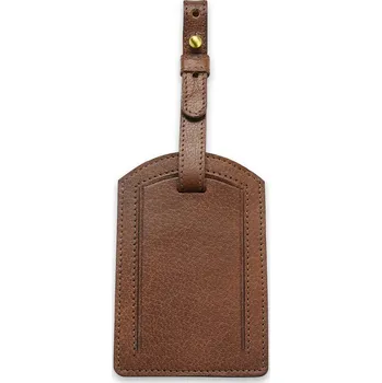 Visačka na zavazadlo | Z tmavě hnědé buvolí kůže kvality full grain | Zaoblená - Trendhim