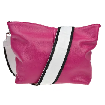 Kabelka NovaKabelka.cz Kožená italská crossbody kabelka Batilda Fuxia s přídavným popruhem IV