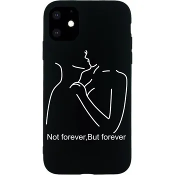 Pouzdro na mobilní telefon Kryt silueta milenců z měkkého plastu pro iPhone 11 - černý