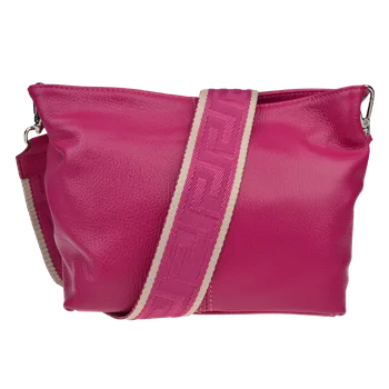 Kabelka NovaKabelka.cz Kožená italská crossbody kabelka Batilda Fuxia s přídavným popruhem