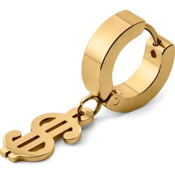 Náušnice Floyd kruhová náušnice s dolarem ve zlaté barvě - Otsu