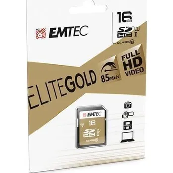 Paměťová karta Paměťová karta "Elite Gold", SDHC, 16GB, UHS-I/U1, 85/20 MB/s, EMTEC ECMSD16GHC10GP