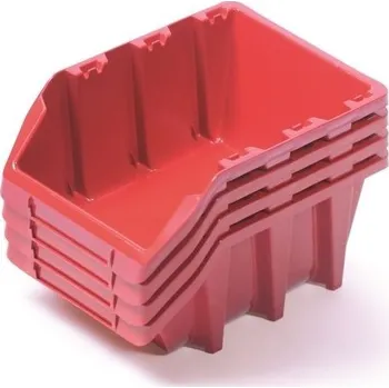 Úložný box Sada 4 úložných boxů po 29,5 × 19,8 × 13,3 cm, červená