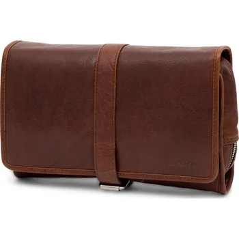 Kosmetická taška Montreal závěsná světe hnědá kožená kosmetická taška - Lucleon