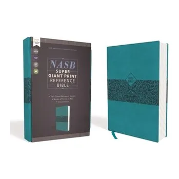 Populárně naučná literatura pro dospělé NASB, Super Giant Print Reference Bible, Leathersoft, Teal, Red Letter, 1995 Text, Comfort Print - Zondervan