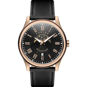 Hodinky Imperator | Hodinky s fázemi měsíce z nerezové oceli v barvě růžového zlata - Fawler