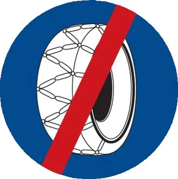 Dopravní značka Dopravní značka C5b - Sněhové řetězy - konec - Standardní kruh 700mm