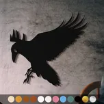 WoodenPuzzle.cz Dřevěný obraz - Letící havran Barva: Modrá, Velikost: XL