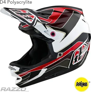 Cyklistická přilba Integrální MTB helma TroyLeeDesigns D4 Polyacrylite Helmet MIPS Block Charcoal Red 2024 L