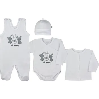 Kojenecké oblečení 4-dílná kojenecká souprava Koala Rabbit white 62 (3-6m)