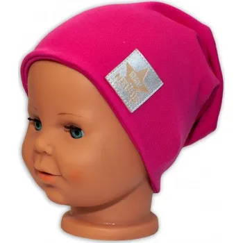 Módní doplněk Dětská bavlněná čepice - dvouvrstvá, tm. růžová, Velikost koj. oblečení 110 (4-5r)