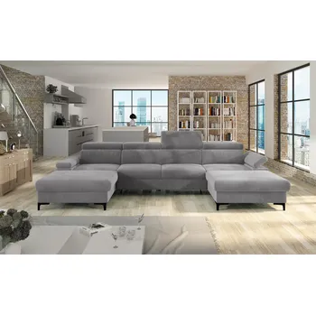 Sedací souprava Rozkládací rohová sedačka APOLENA U světle šedá