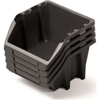 Úložný box Sada 4 úložných boxů po 27,2 × 23,8 × 16 cm, černá