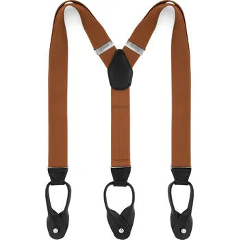 Kšandy Široké hnědé šle na knoflíky - Trendhim