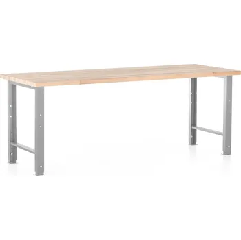 Dílenský stůl Výškově nastavitelný dílenský stůl Basic, 220 x 80 cm, šedá - ral 7038