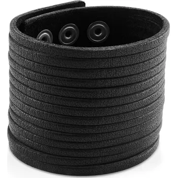 Náramek Gladius | Černý řezaný kožený náramek z&nbsp;buvolí kůže - Lucleon