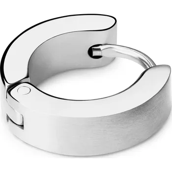 Náušnice Plochá náušnice kroužek stříbrné barvy - Lucleon