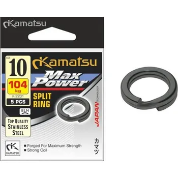 Kamatsu MAX POWER SPLIT RING-BLACK- balení po 5ks. MADE IN JAPAN Velikost: -6,5mm 55kg