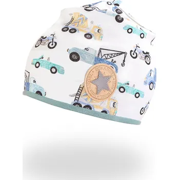 Čepice Little Angel Čepice podšitá Outlast® - sv.mentol auta/tm.lišejník Velikost: 4 | 45-48 cm