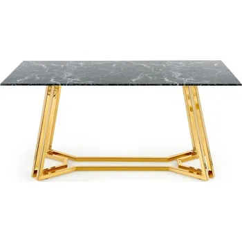 Jídelní stůl Jídelní stůl Rivas, černý mramor / zlatá
