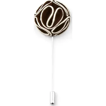 Brož Tmavě hnědá kamélie do klopy - Warren Asher