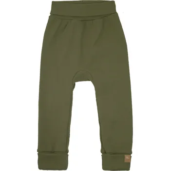 khaki zelené rostoucí bavlněné legíny