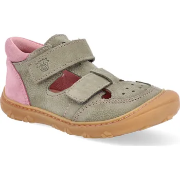 Dívčí sandály Barefoot dětské sandály Ricosta - Pepino Eni eukalyptus/rosa M zelené Velikost: 24