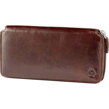 Peněženka California hnědá harmoniková kožená peněženka - Lucleon