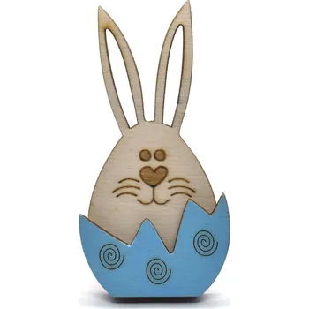 Velikonoční dekorace Pehucraft Dřevěný velikonoční zajíček Barva: Modrá