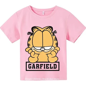 Dětské bavlněné tričko - Garfield s nápisem Barva: Růžová, Velikost: 150/11-12 let