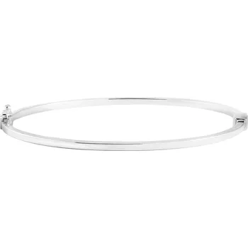 Náramek GEMMAX Obručový náramek z bílého zlata s hladkou extra lesklou úpravou délka UNI 16 - 19 cm – zlatý šperk ryzosti 585/1000 v Dárkovém balení s Certifikátem GLBWN-19-02674