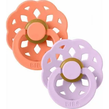 Bibs Dudlíky BOHEME papaya/violet-sky - velikost 1, příř.kaučuk 2ks