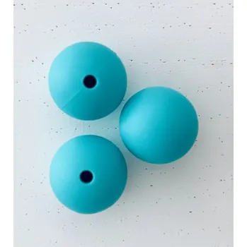 Silikonový korálek kulatý 15mm tyrkysový